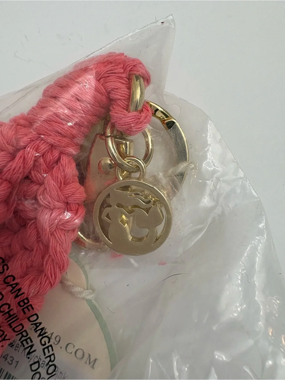 Spartina 449 Macrame Wristlet Keychain in Pink
